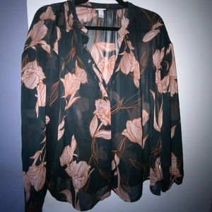 Teal Floral Blouse